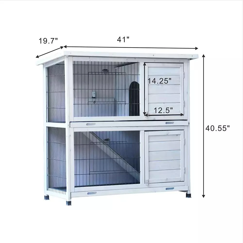 Streamdale Furniture Streamdale 2-Story Outdoor Rabbit Hutch with Run
Removable Trays 11