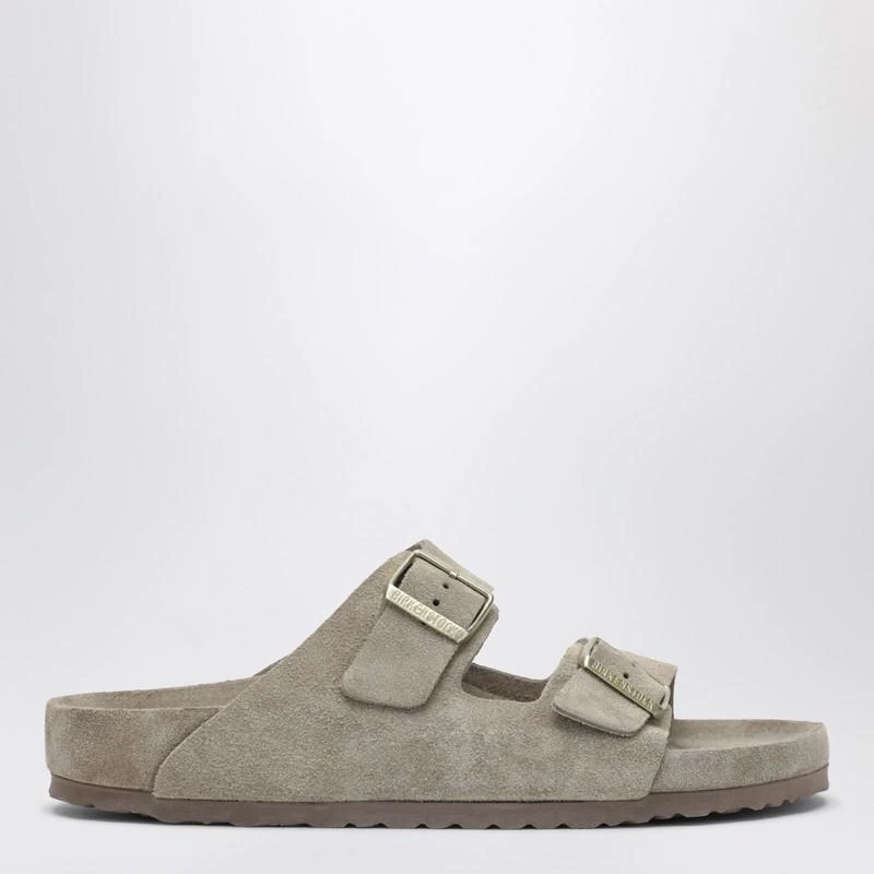Birkenstock Arizona slide in taupe suede leather
