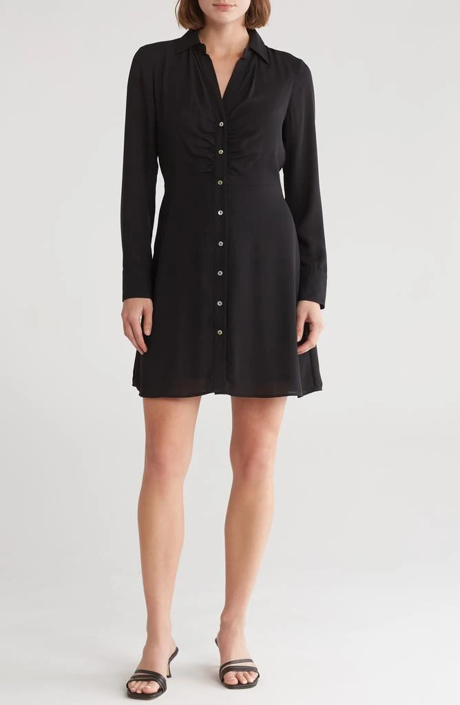DR2 by Daniel Rainn Gathered Front Long Sleeve Shirtdress 1