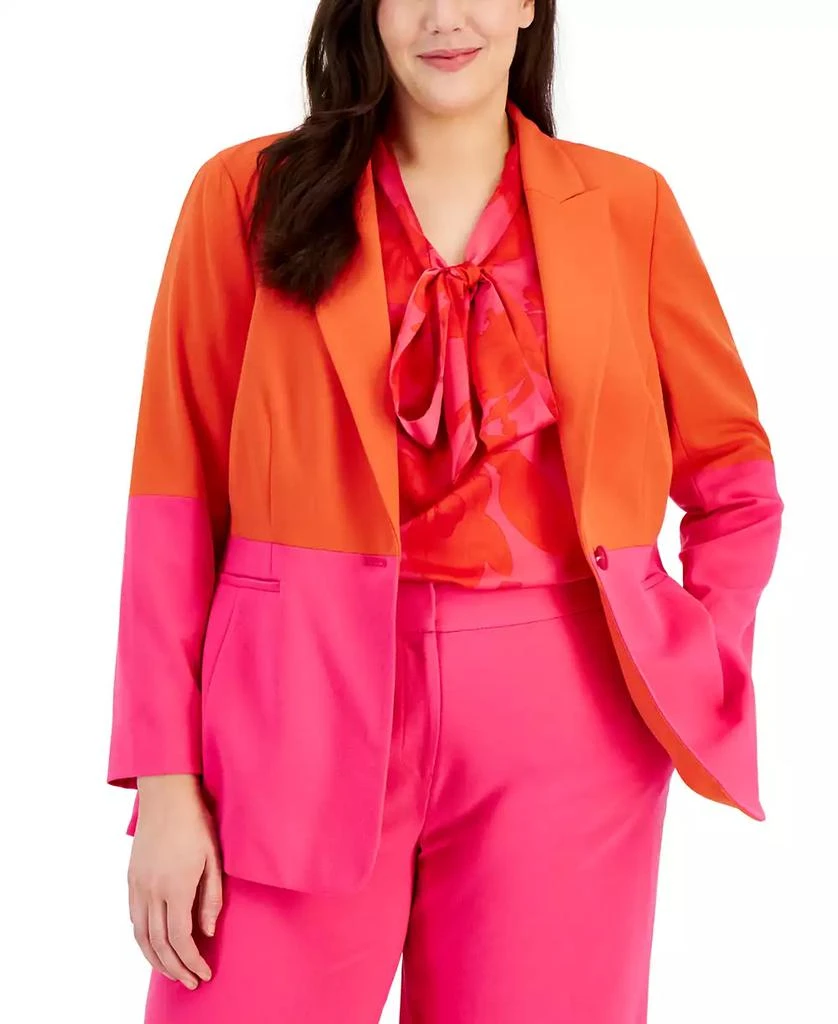 Tahari Plus Size Colorblocked Boyfriend Blazer Suits Compare