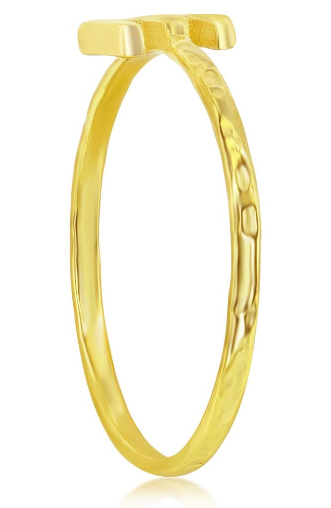 SIMONA Yellow Gold Initial Band Ring