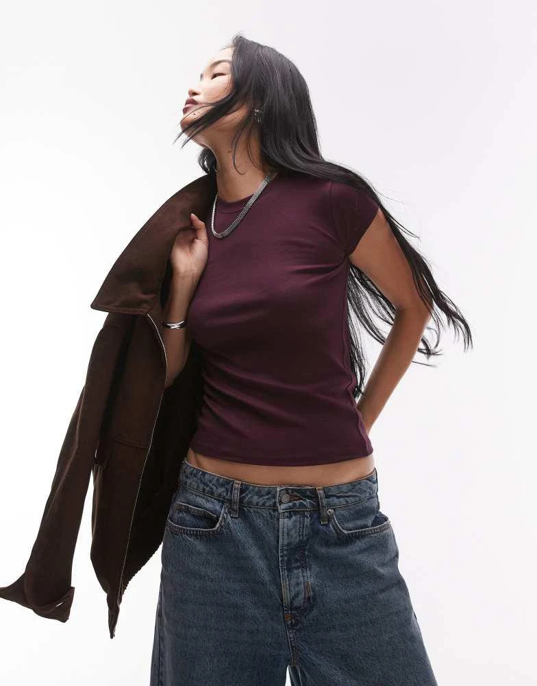 Topshop Topshop everyday tee in wine 1