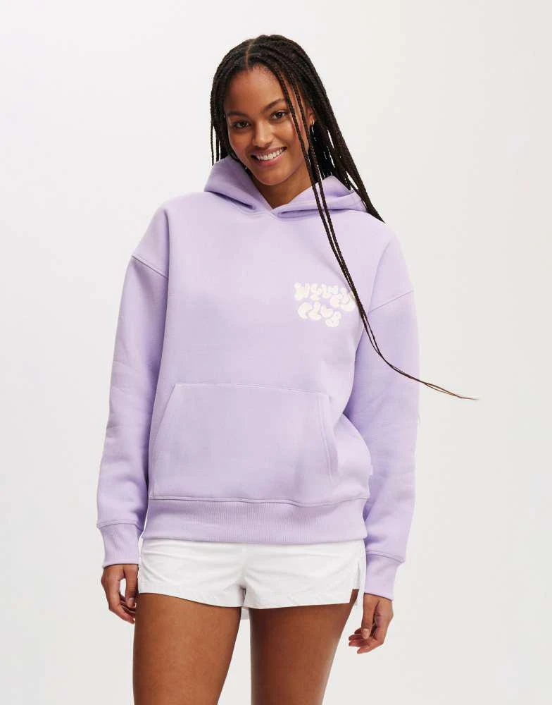 Cotton:On Cotton:On Plush premium graphic hoodie in purple 1