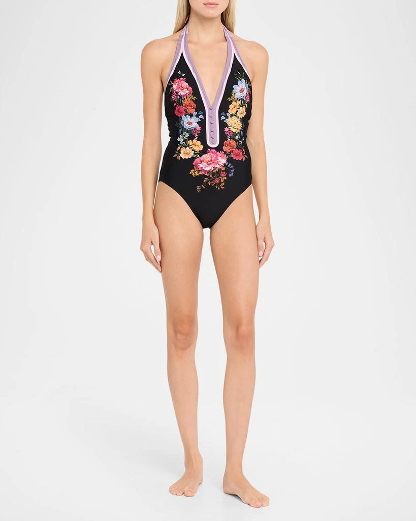 Johnny Was Baccara Halter One-Piece Swimsuit 2