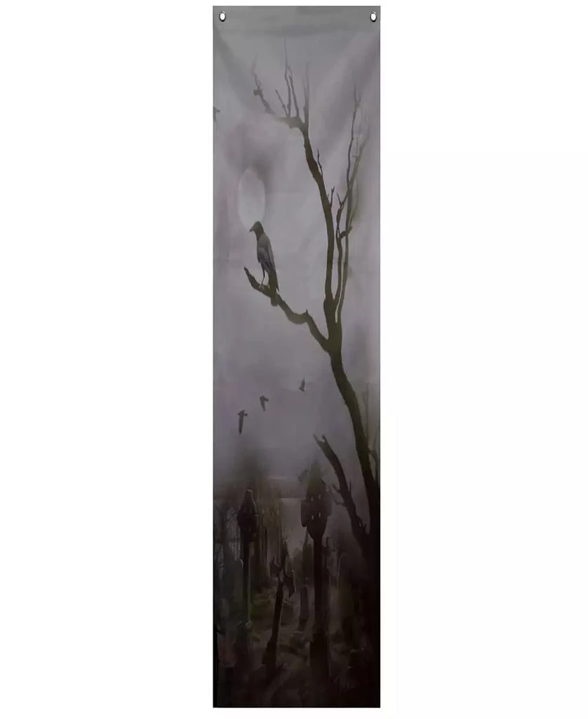 Northlight 70.75" Dark Graveyard Scene Halloween Door Decoration 1