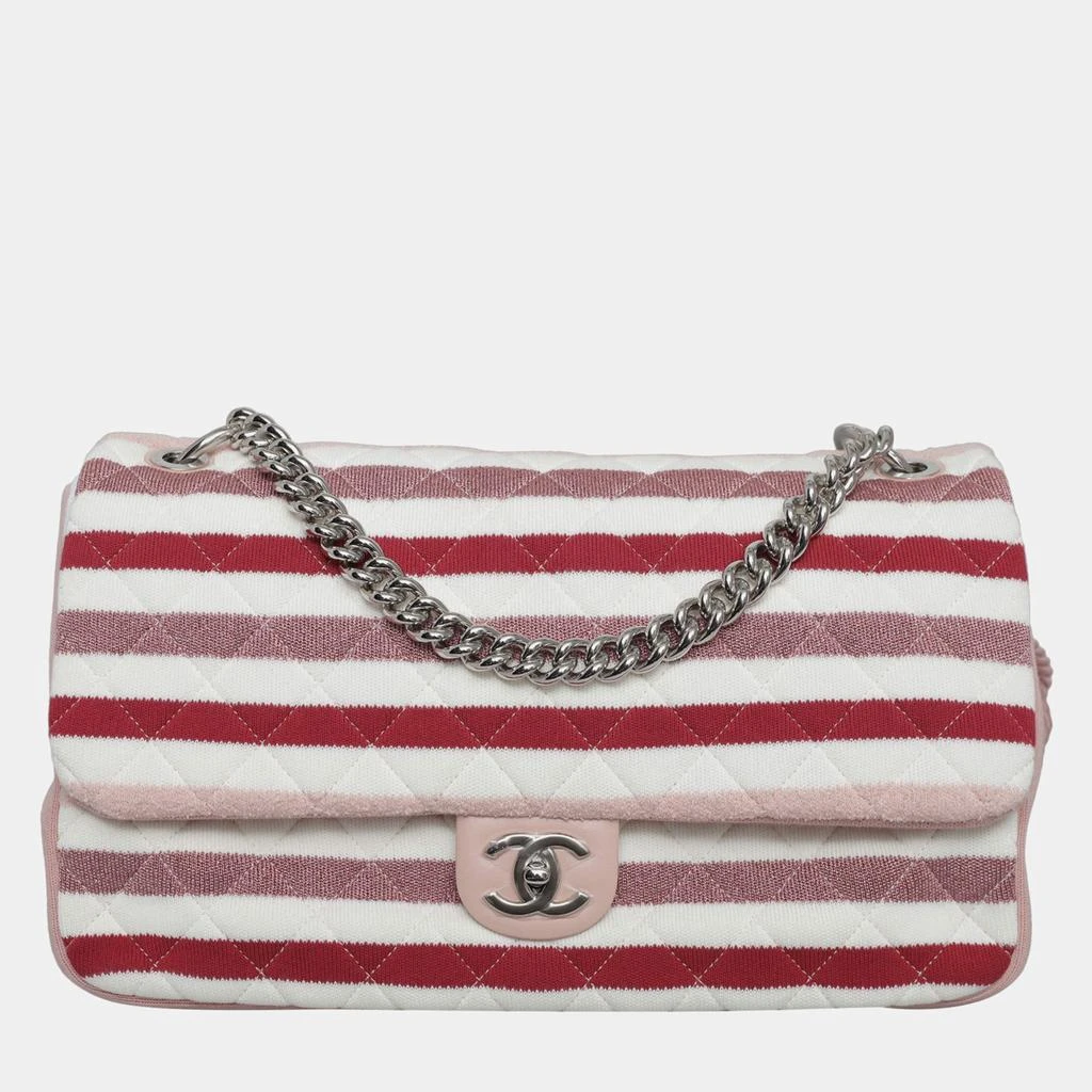 Chanel Chanel Multicolor Jersey Stripes Rope Maxi Flap Bag 1