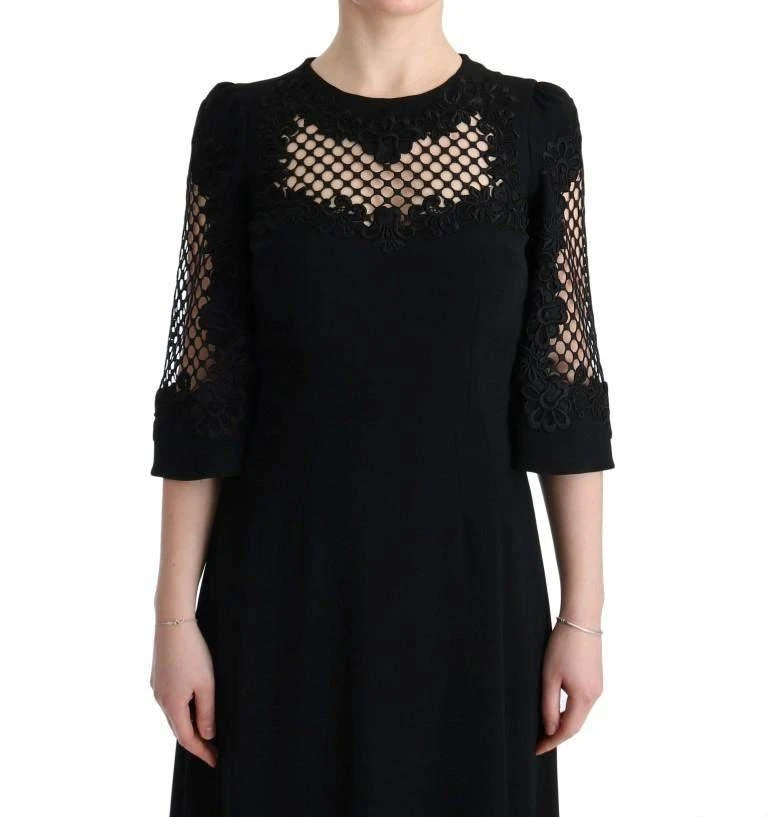 Dolce & Gabbana Dolce & Gabbana  Black Stretch Shift Long Maxi Dress 5