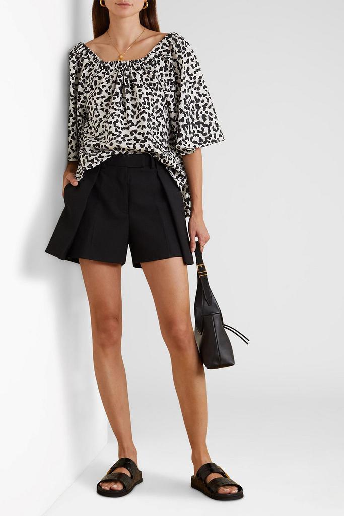 MOTHER OF PEARL Etta gathered printed TENCEL™ Lyocell blouse