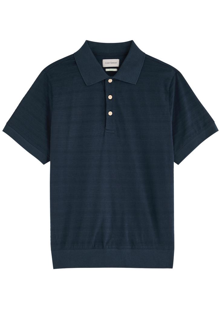 Oliver Spencer Glendale striped cotton-blend polo shirt