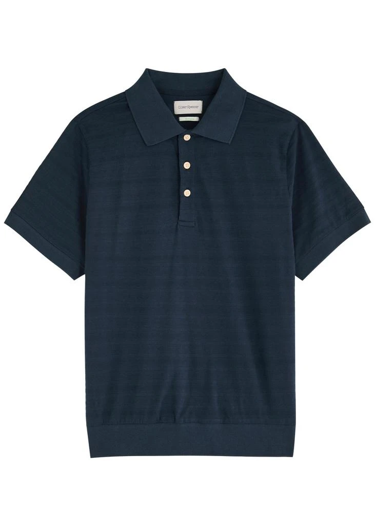 Oliver Spencer Glendale striped cotton-blend polo shirt 1