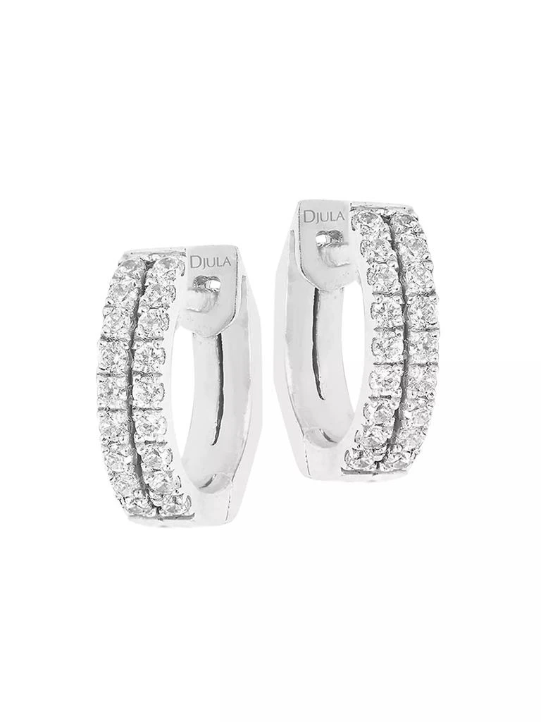 DJULA Graphique 18K White Gold & Diamond Hoop Earrings 1