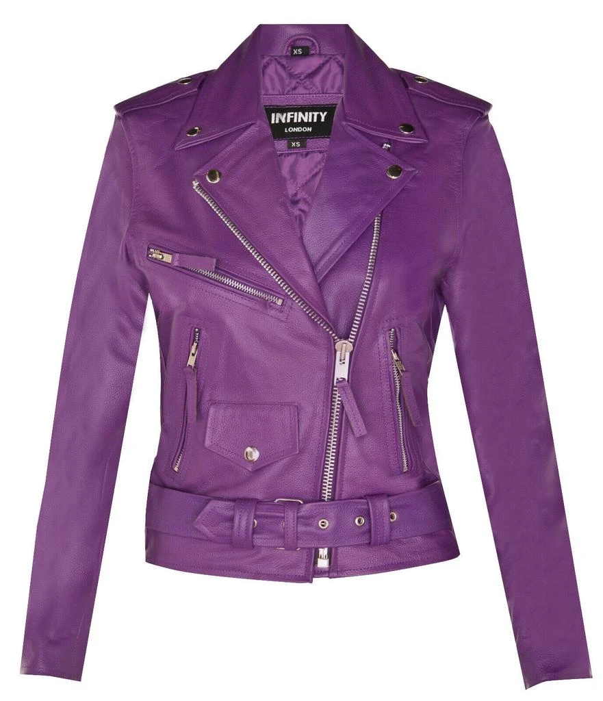 Infinity Leather Womens Cowhide Leather Biker Jacket-Mansfield 1