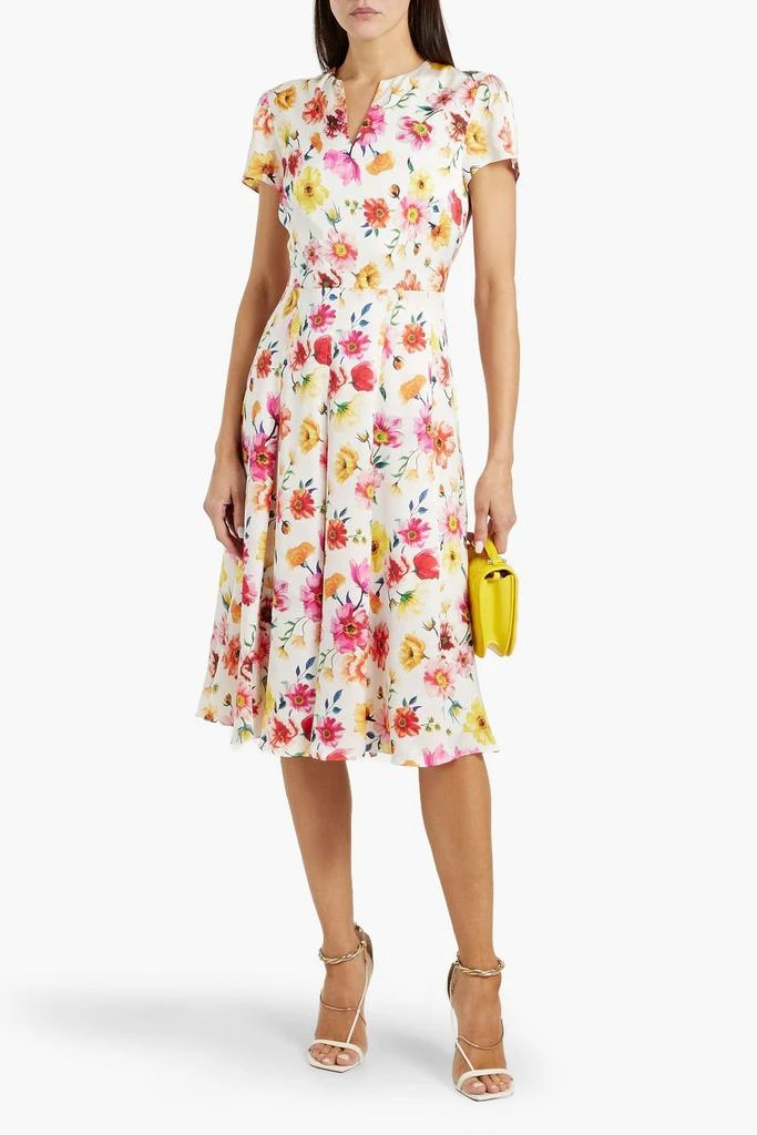 MIKAEL AGHAL Pleated floral-print cotton and linen-blend midi dress 2