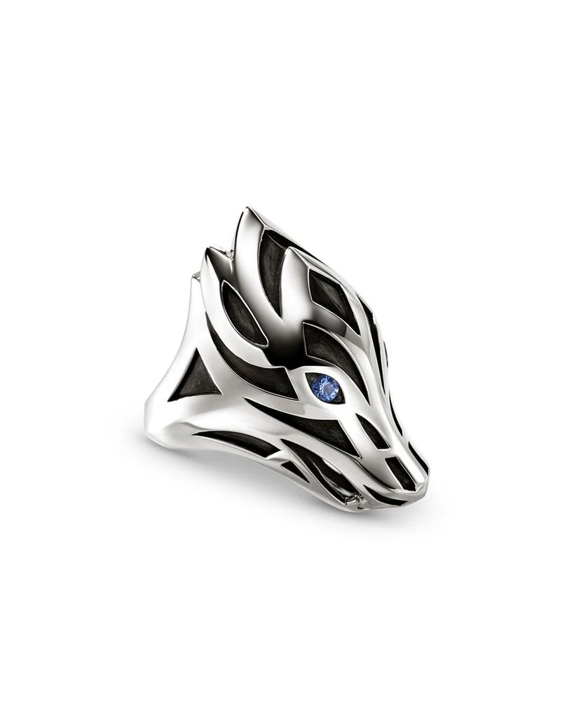 John Hardy Men
s Sterling Silver Naga Blue Sapphire Dragon Ring 6