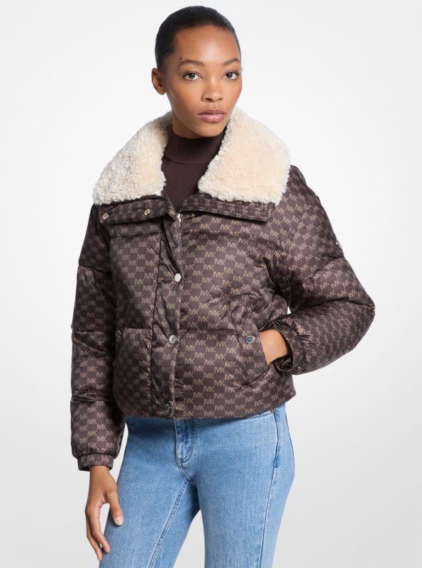 Michael Kors Logo Print and Sherpa Puffer Jacket