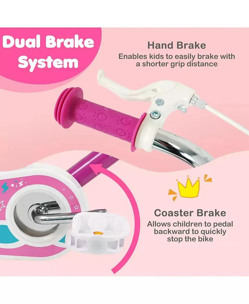 Mecale Inch Kids Bike for Aged 3-8 Years Old with Adjustable Handlebar Pink- Starlight Wave 5