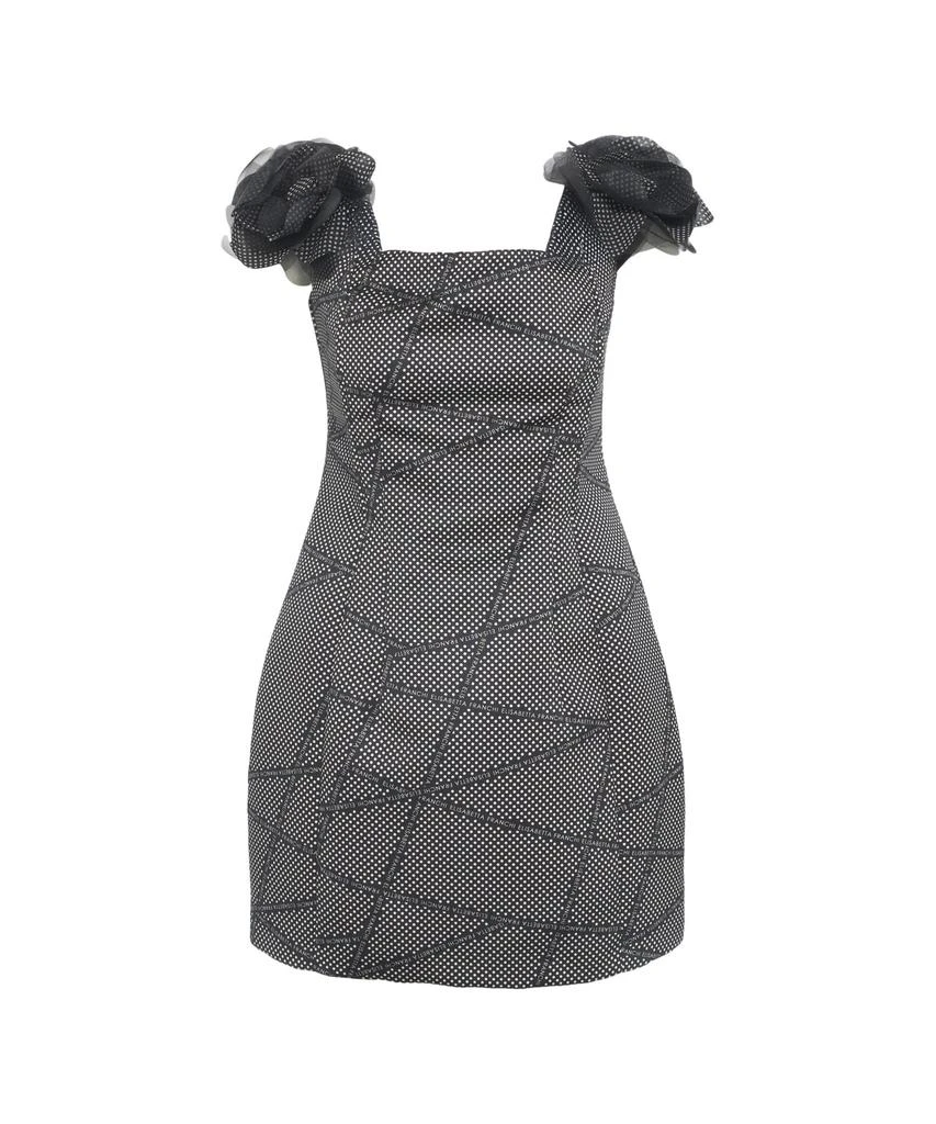 knee length dresses for ladies Elisabetta Franchi Midnight Blue Printed Mini Dress - BOPF main image 0