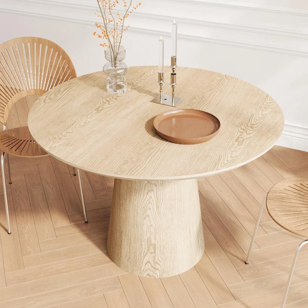 Streamdale Furniture Streamdale 43" Round Wood Dining Table - Modern Minimalist