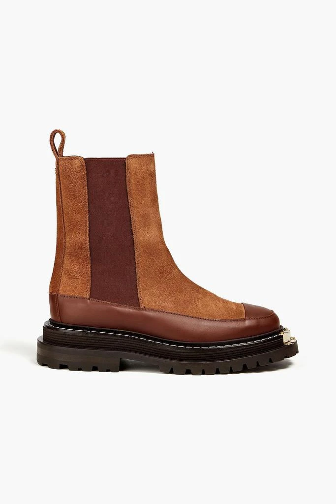 Sandro Embellished suede and leather Chelsea boots 1