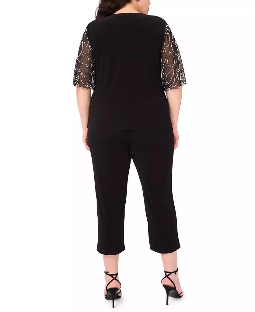 MSK Plus Size Short-Sleeve V-Neck Top