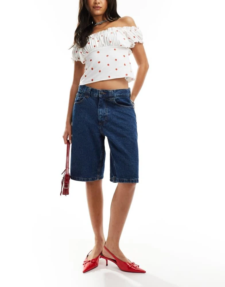 Motel Motel low rise denim jorts in blue stone 1