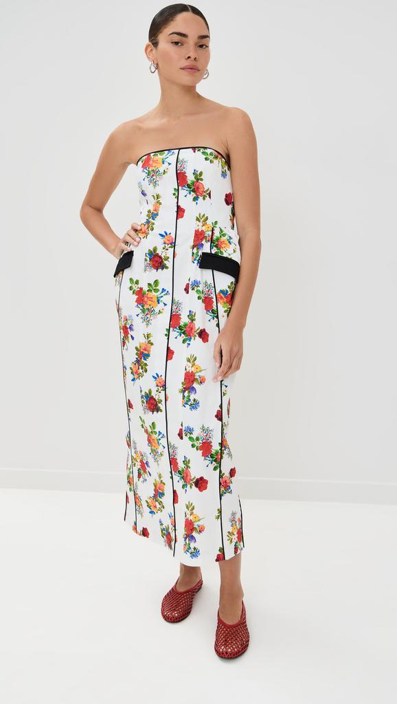 Kika Vargas Maryan Dress White Garden Canvas