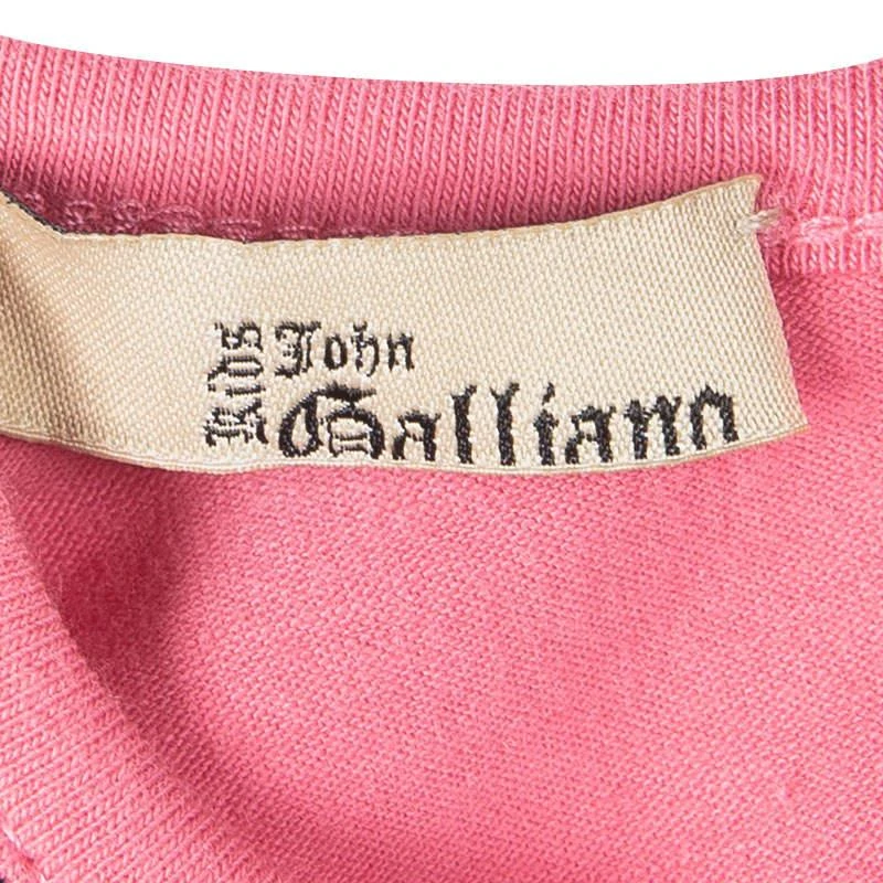 John Galliano John Galliano Pink Printed Cotton Jersey T-Shirt Dress 9 Months 5