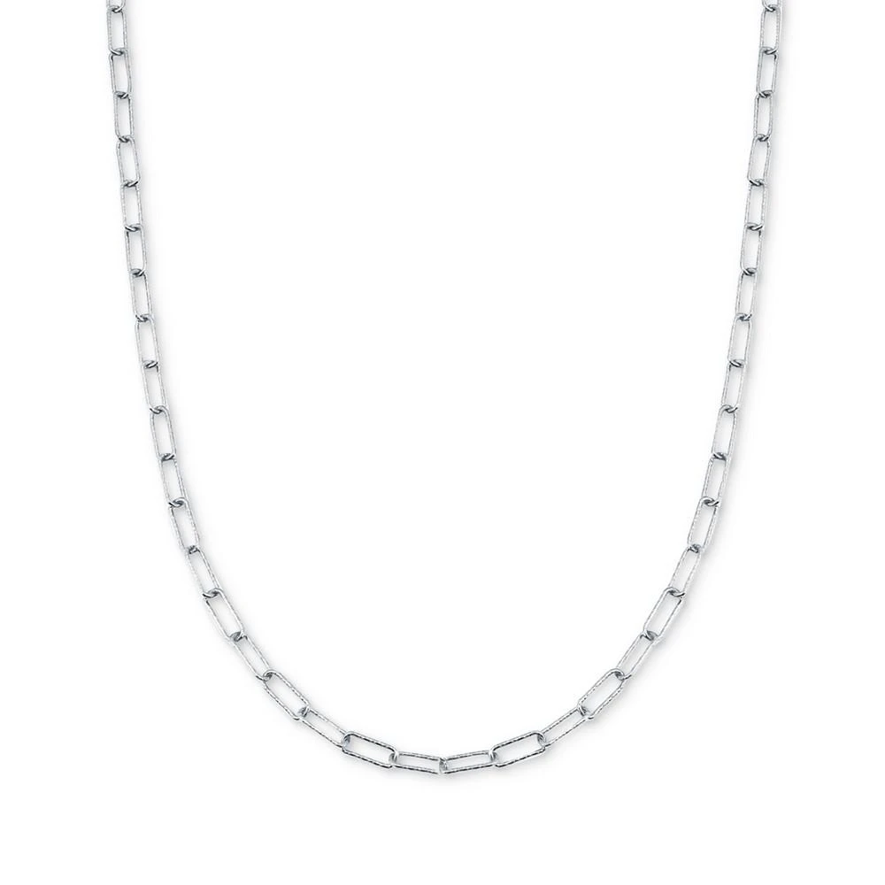 Giani Bernini Diamond-Cut Paperclip Chain 18" in Sterling Silver or 18k Gold-plated Sterling Silver; Created for Macy's 1