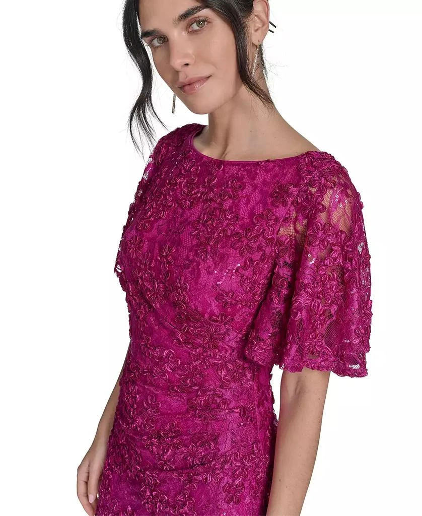 Jessica Howard Women's Lace Flutter-Sleeve Sheath Dress 5