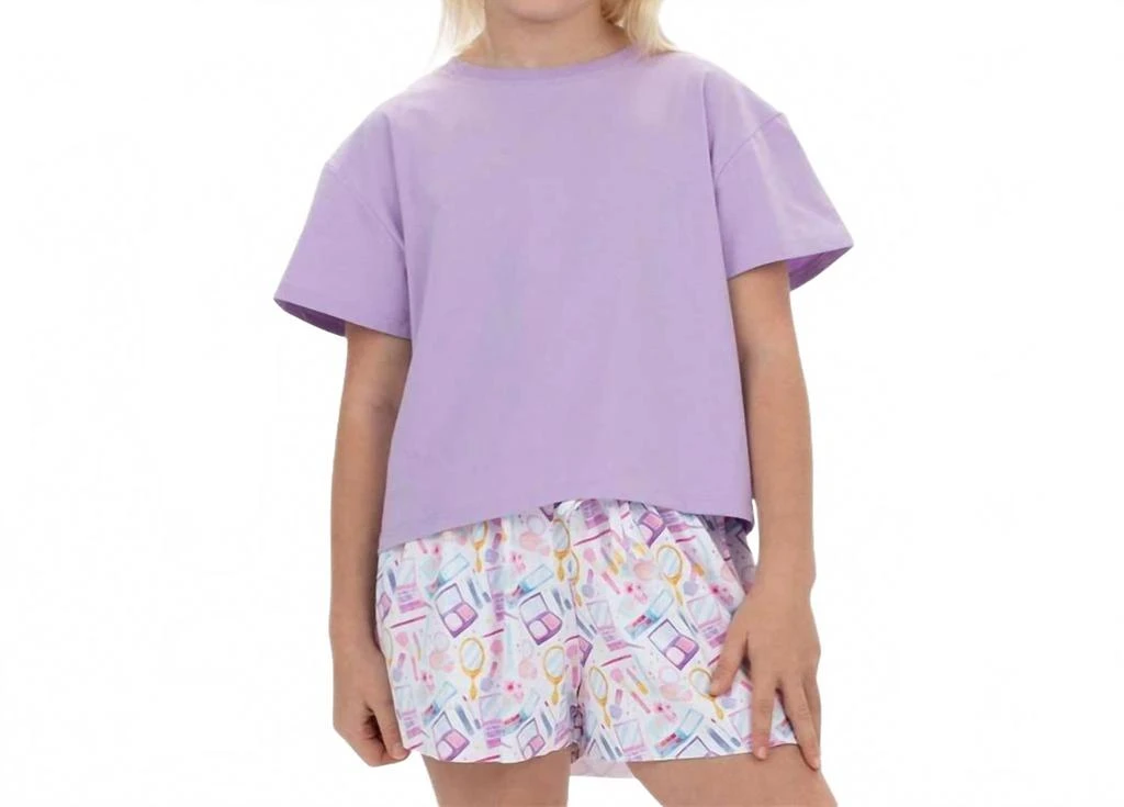 Azarhia Girls Butterfly Shorts In Makeup Collage