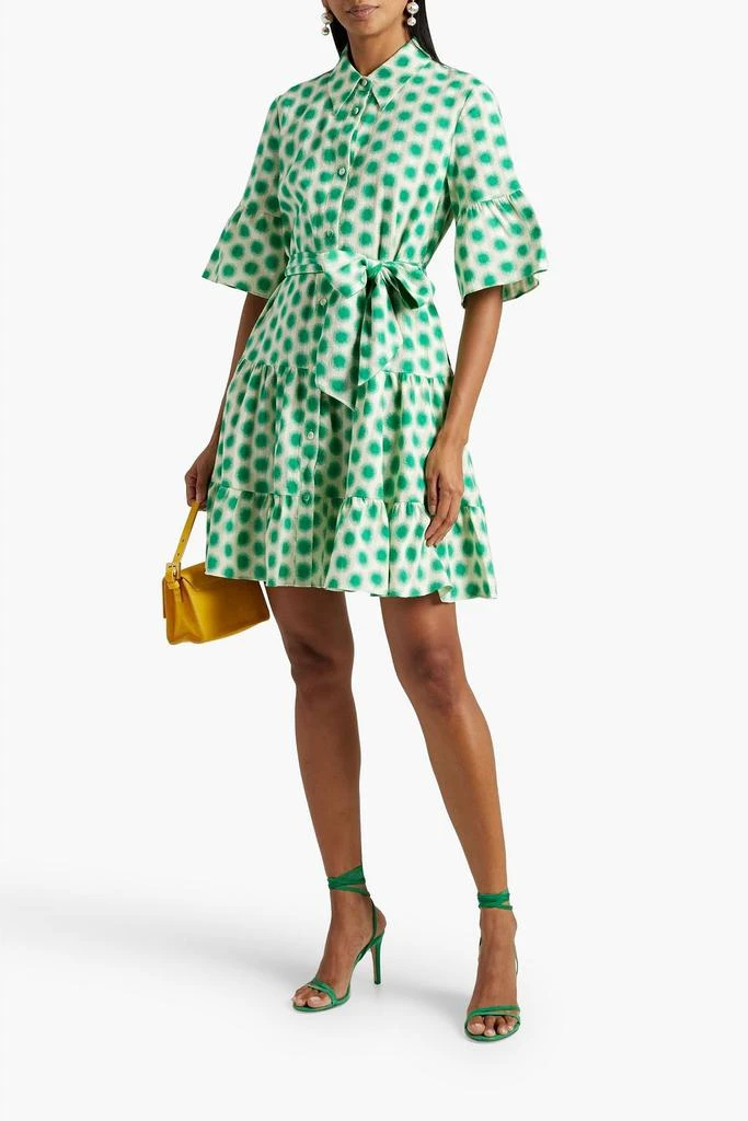 DIANE VON FURSTENBERG Beata gathered printed cotton-jacquard mini shirt dress 2