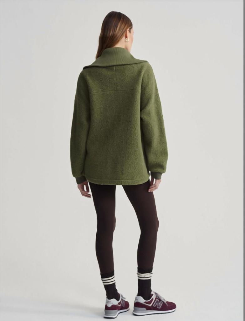 Varley Eleanor Patch Pocket Fleece In Winter Moss