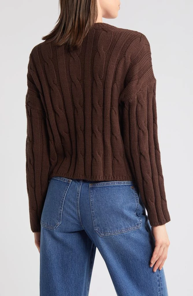 Madewell Cable Knit V-Neck Crop Sweater 2