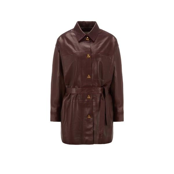 AERON Hannah belted leather jacket