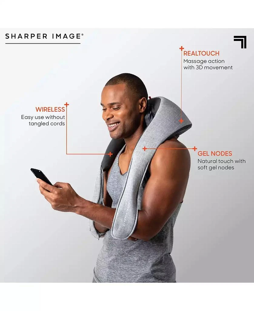 Sharper Image Realtouch Shiatsu Massager, Warming Heat Soothes Sore Muscles, Nodes Feel Like Real Hands, Wireless & Rechargeable 7