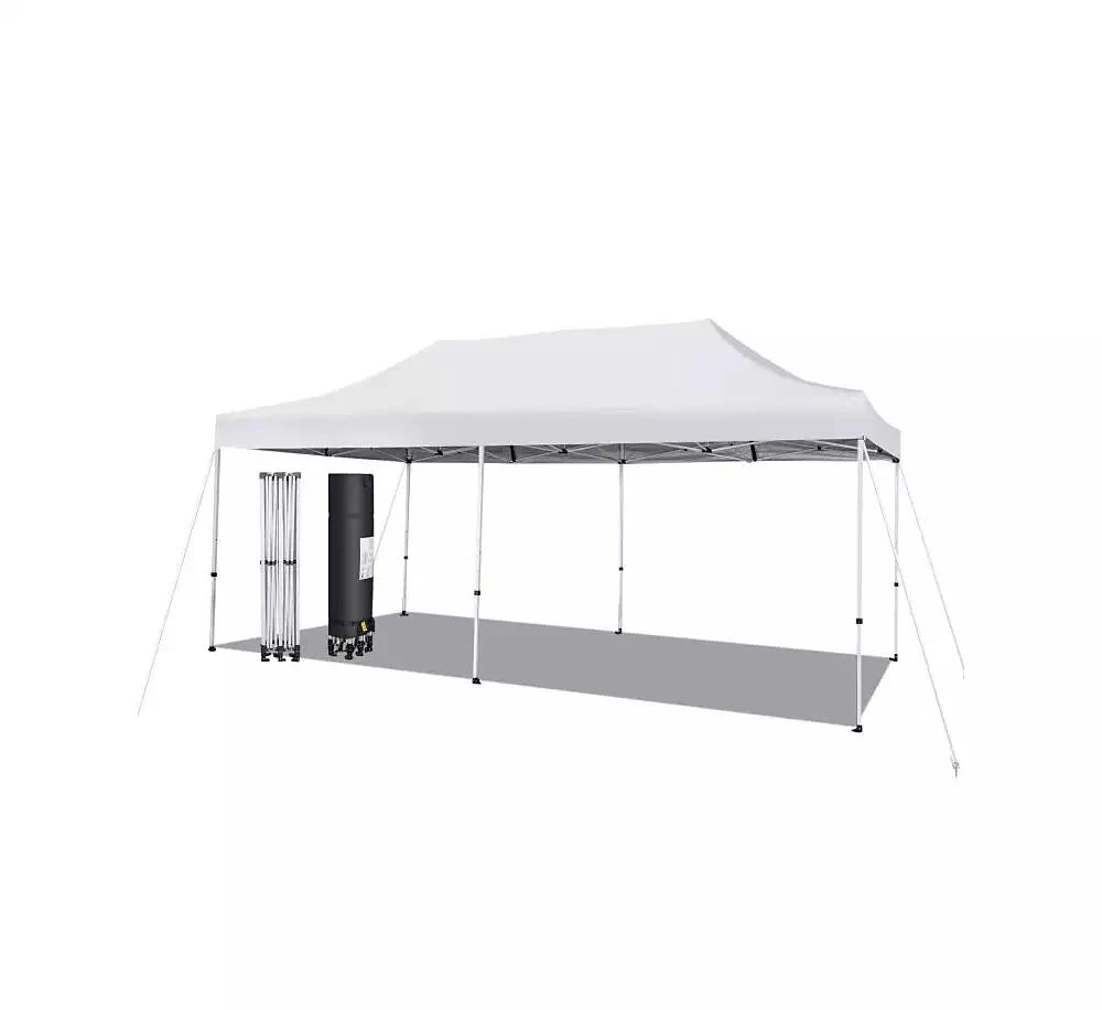 Slickblue 10 x 20 Feet Outdoor Pop-Up Patio Folding Canopy Tent-White