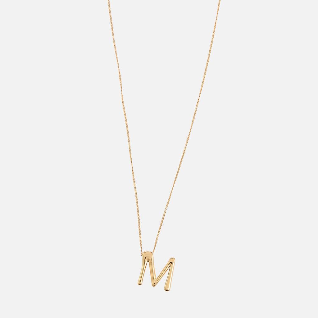 ASTRID & MIYU Astrid & Miyu Initial Pavé 18K Gold-Plated Necklace