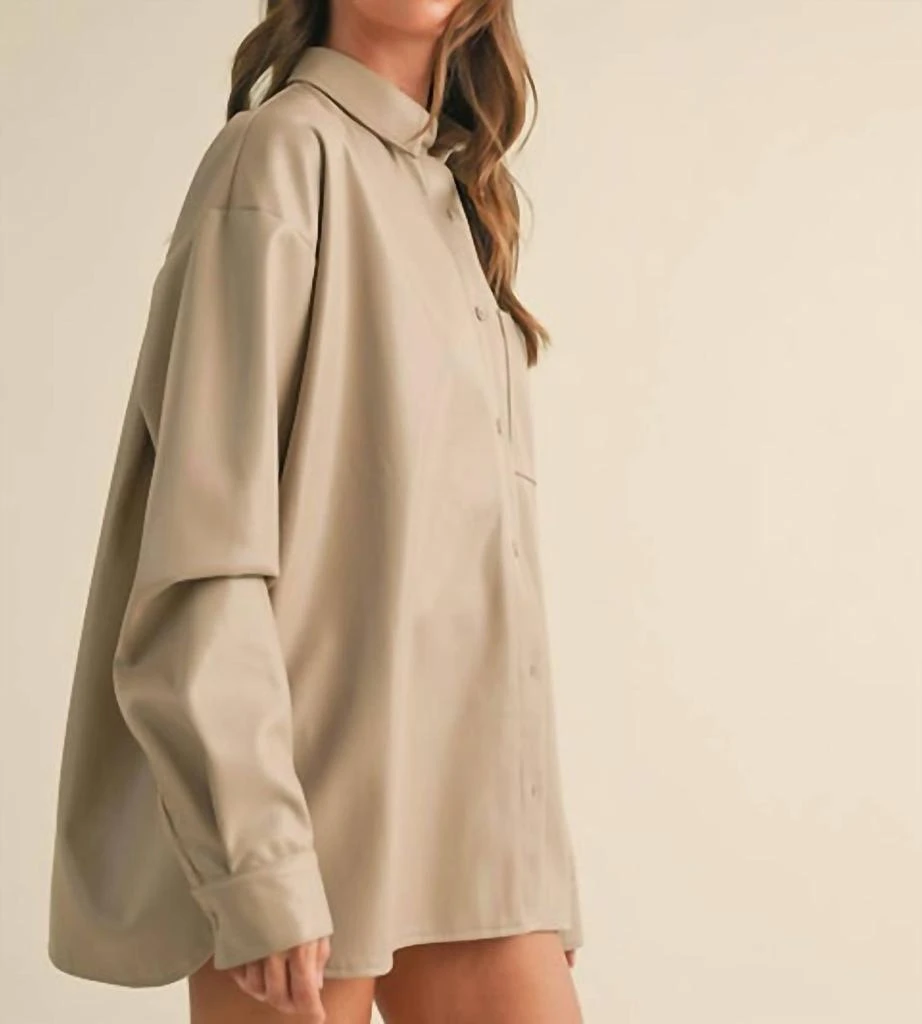 Klesis Klesis - Oversized Faux Leather Button Down 2