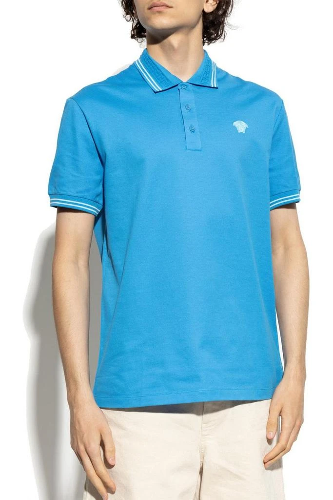 Versace Versace Medusa-Embroidered Short-Sleeved Polo Shirt 2