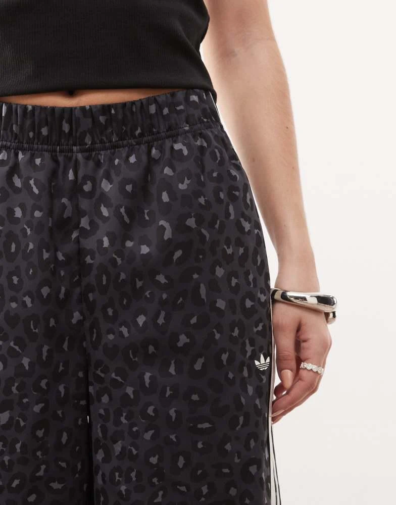 Adidas adidas Originals satin wide leg track pants in black leopard print  - MULTI 3