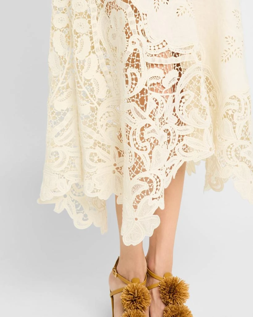 Ulla Johnson Rae Lace Linen Midi Skirt 6