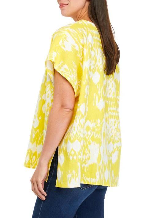 Anne Klein Klein Womens Printed V Neck Kaftan Top 3