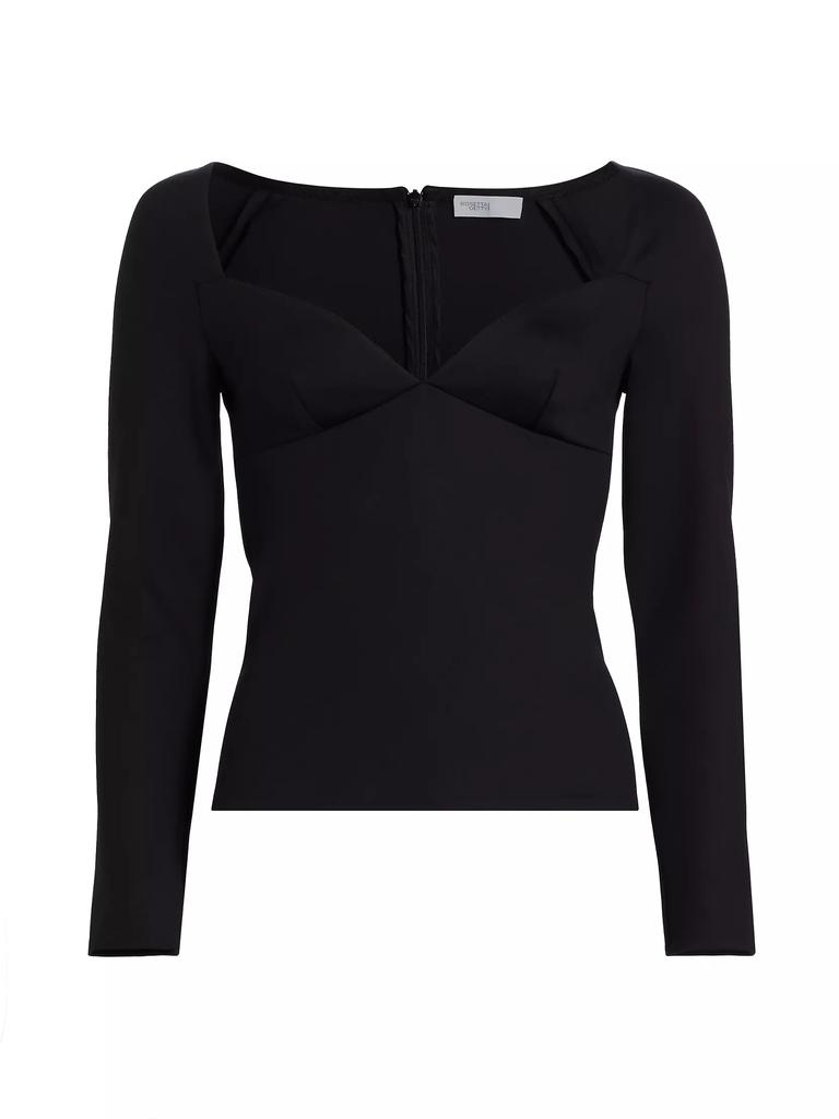 Rosetta Getty Sweetheart Long-Sleeve Top