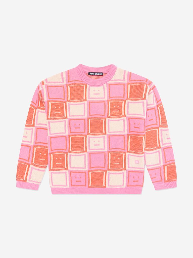 Acne Studios Kids Klock Wool Knitted Jumper in Pink