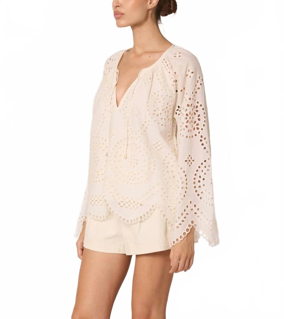 Cleobella Citlali Blouse In Ivory Eyelet