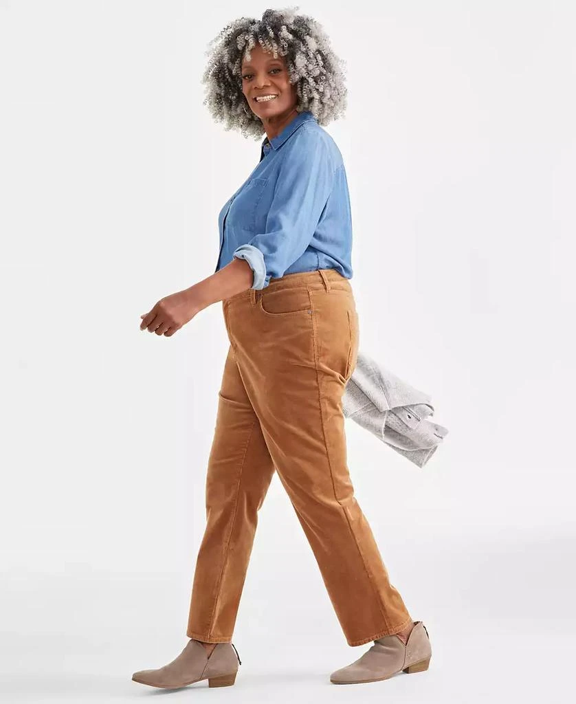 Style & Co Plus Size High-Rise Straight-Leg Corduroy Pants, Created for Macy's 2