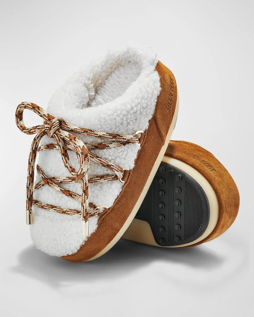 Moon Boot Suede Shearling Lace-Up Mules 4