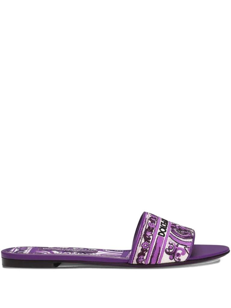 Dolce & Gabbana Dolce & Gabbana Majolica Pattern Slide Sandals