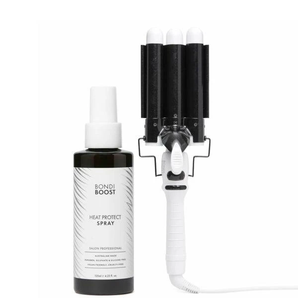 BondiBoost BondiBoost 25mm Mini Wave Wand and Heat Protect Spray 125ml Bundle 1
