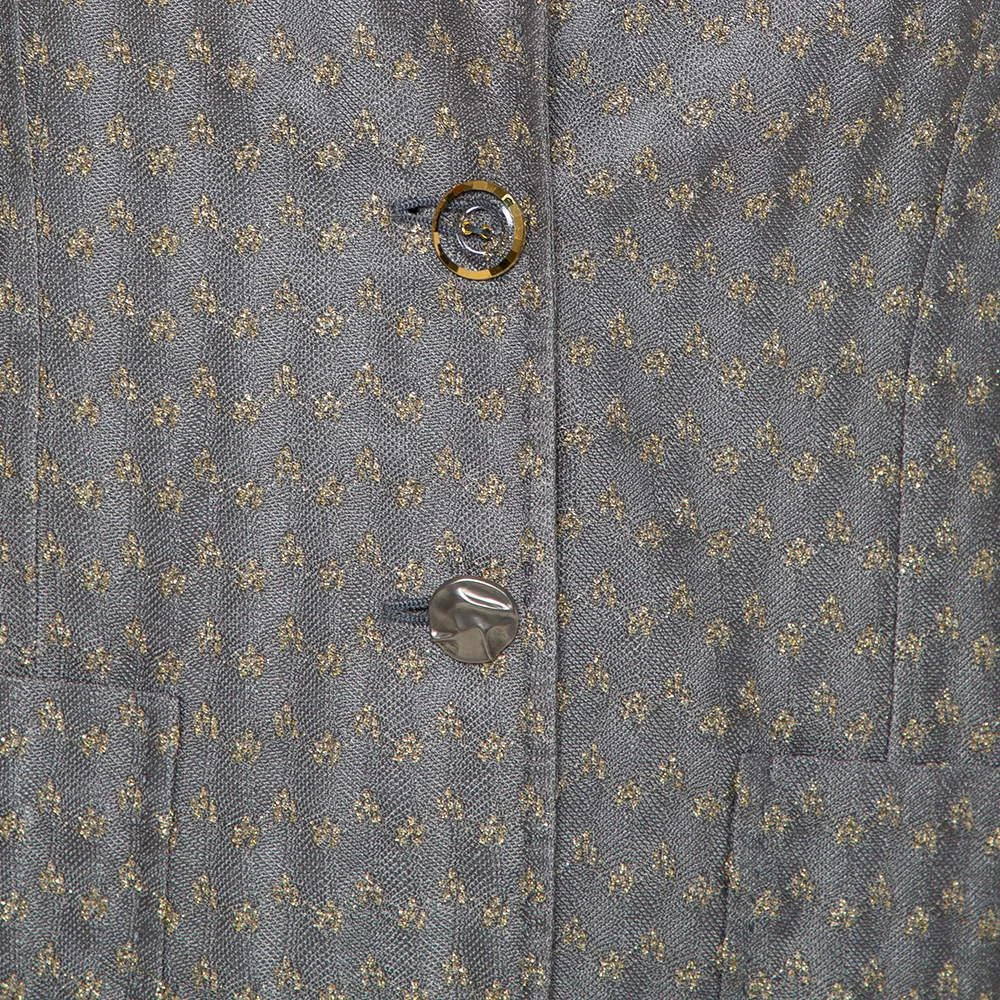 Missoni Missoni Gold & Grey Lurex Knit Blazer L 4